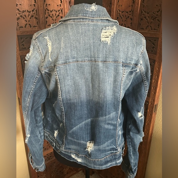 Torrid Light Blue Distressed Denim Jacket - Picture 2 of 4